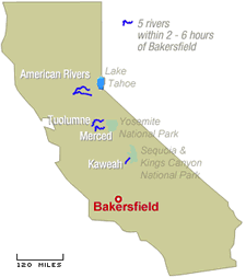 Whitewater Rafting Bakersfield CA
