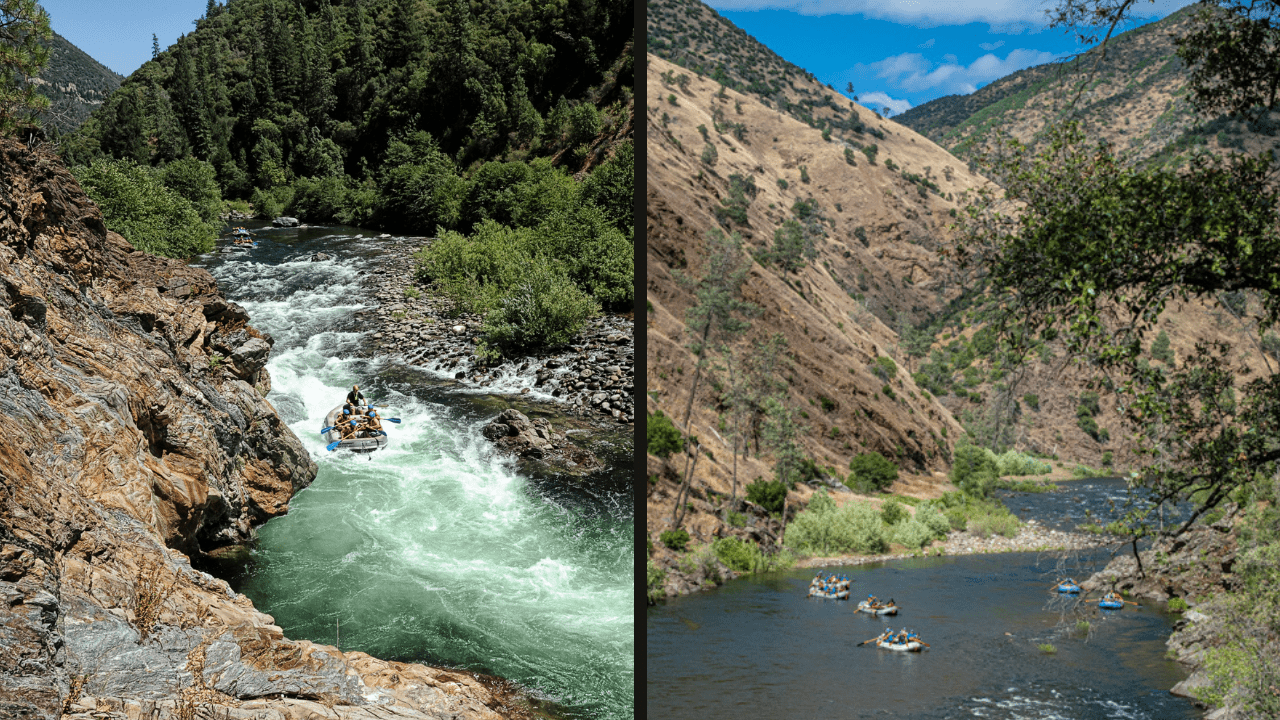 Wilderness canyons of the Middle Fork American and the Tuolumne Rivers.
